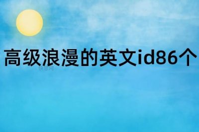 ​高级浪漫的英文id86个
